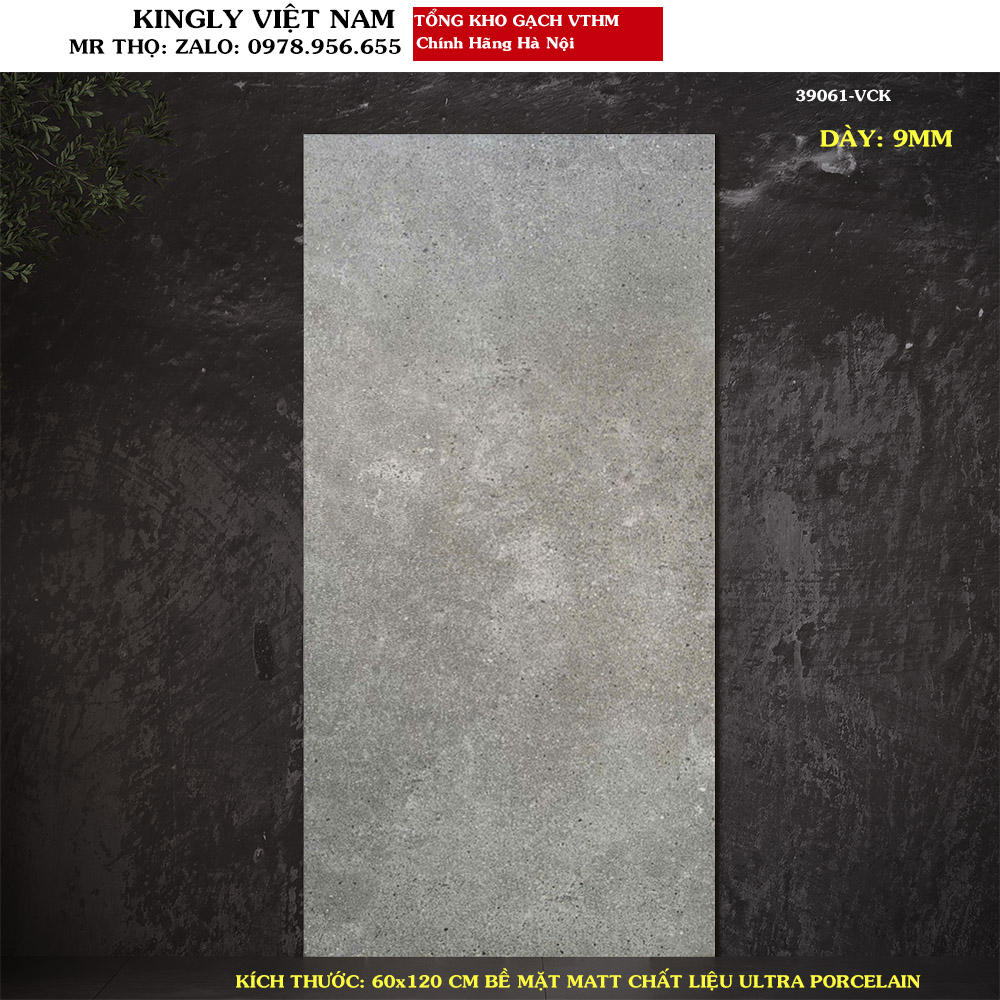 Gạch vân giả đá xám ghi vân xi măng 60x120 VITTO 39061 A1